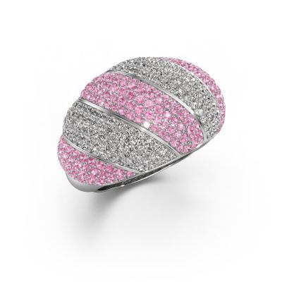Ring Arleen 2 950 platinum pink sapphire 1 mm