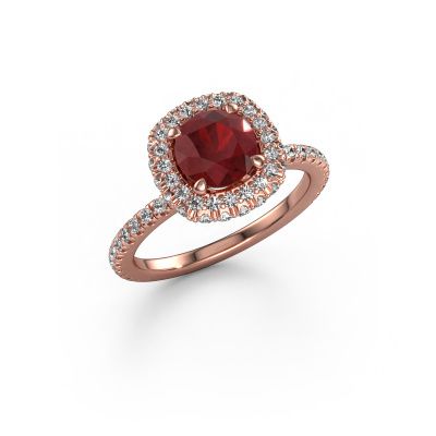 Engagement ring Talitha RND 585 rose gold ruby 6.5 mm
