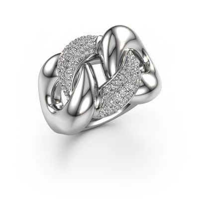 Ring Kylie 2 15mm 585 witgoud zirkonia 0.8 mm