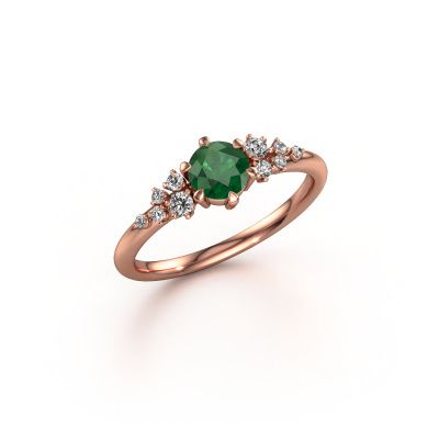 Engagement ring Royce 585 rose gold emerald 5 mm