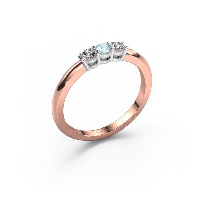 Ring Michelle 3 585 Roségold Aquamarin 3.7 mm