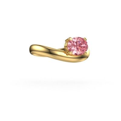 Engagement ring Floor OVL 585 gold pink lab grown diamond 8x6 mm