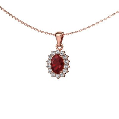 Pendant Margien 585 rose gold ruby 7x5 mm