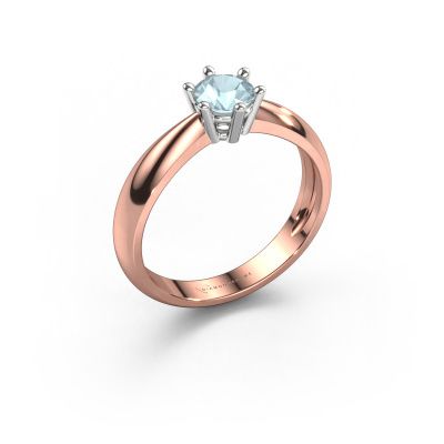 Engagement ring Fay 585 rose gold aquamarine 5 mm