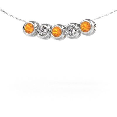 Necklace Kim 5 585 white gold citrin 4 mm