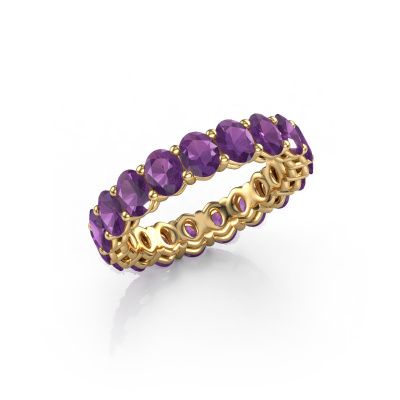 Stackable ring Heddy OVL 3.5x4.5 585 gold amethyst 4.5x3.5 mm