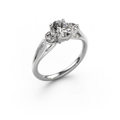 Engagement ring Amie OVL 950 platinum zirconia 7x5 mm