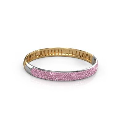 Bangle Emely 8mm 585 gold pink sapphire 1.4 mm