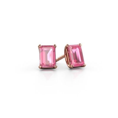 Ohrsteckers Sam EME 585 Roségold Pink Saphir 7x5 mm