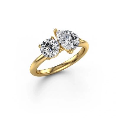 Engagement ring Toi et Moi PER-RND 585 gold lab grown diamond 1.70 crt