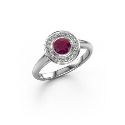 Promise ring Noud 1 RND 585 white gold rhodolite 4.7 mm
