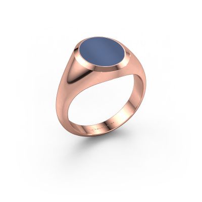 Signet ring Herman 2 585 rose gold blue sardonyx 12x10 mm