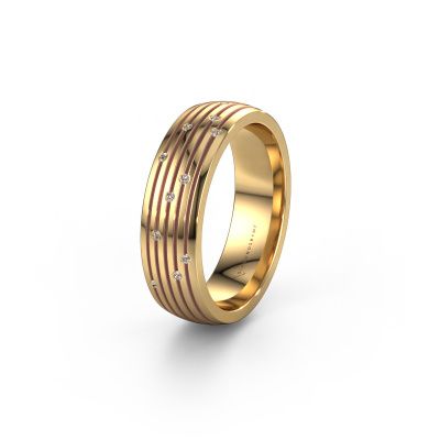 Trouwring WH0150L26A 585 goud bruine diamant ±6x1.7 mm