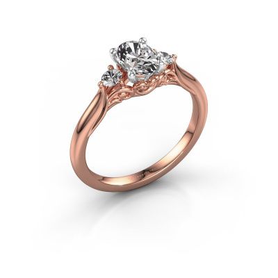 Verlovingsring Laurian OVL 585 rosé goud lab-grown diamant 0.900 crt