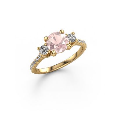 Engagement ring Jesica 585 gold morganite champagne 6.8 mm