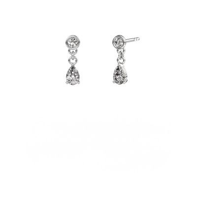 Pendants d'oreilles Lacey 585 or blanc diamant 1.10 crt