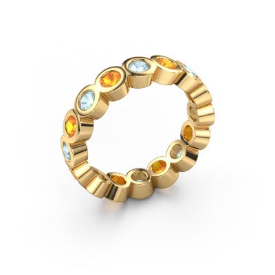 Stackable ring Edwina 3 585 gold aquamarine 3 mm