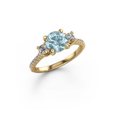 Engagement ring Jesica 585 gold blue lab grown diamond 6.8 mm