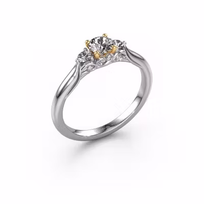 Verlobungsring Laurian RND 585 Weißgold Diamant 0.37 crt
