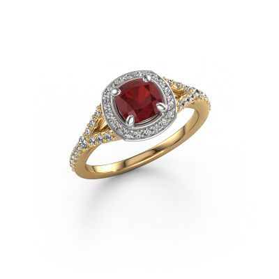 Bague de fiançailles Pamela CUS 585 or jaune rubis 5.5 mm