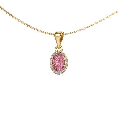 Pendant Seline ovl 585 gold pink lab grown diamond 7x5 mm