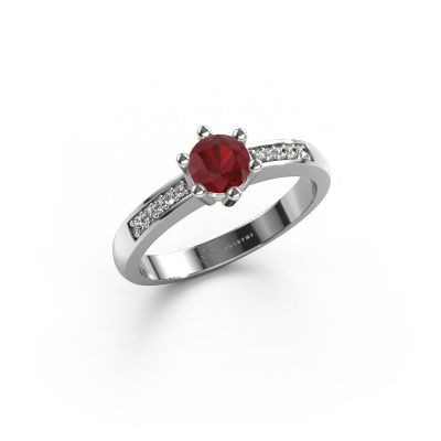 Engagement ring Luna 2 950 platinum ruby 5 mm