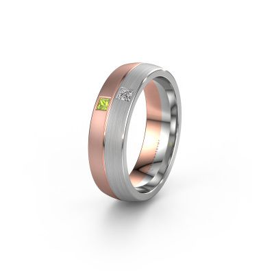 Wedding ring WH0250L26BM 585 rose gold peridot ±6x2 mm