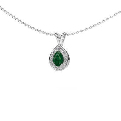 Pendant Barbar 950 platinum emerald 6x4 mm
