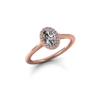 Engagement ring Seline ovl 1 585 rose gold diamond 0.59 crt