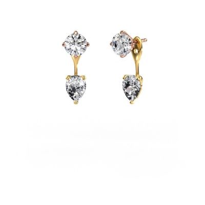 Drop earrings Kate RND-PER 585 rose gold diamond 4.00 crt