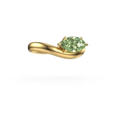 Engagement ring Floor MRQ 585 gold green lab grown diamond 11x5.5 mm