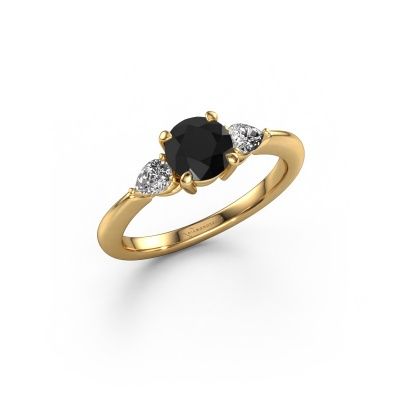 Bague de fiançailles Chanou RND 585 or jaune diamant noir 1.38 crt