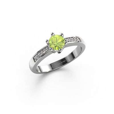 Engagement ring Luna 2 950 platinum peridot 5 mm