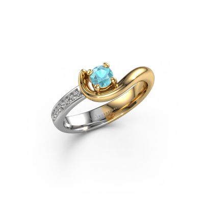Engagement ring Ceylin 585 gold blue topaz 4 mm