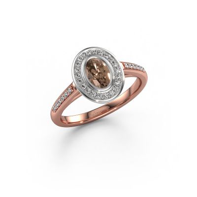 Verlobungsring Noud 2 OVL 585 Roségold Braun Diamant 0.59 crt