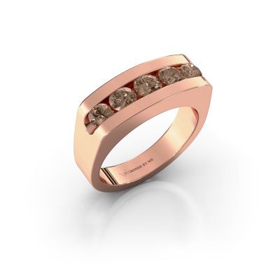 Heren ring Richard 585 rosé goud bruine diamant 1.110 crt