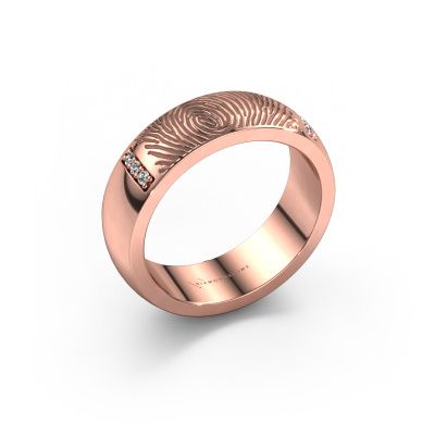 Wedding ring Daine 585 rose gold ±0.24x0.08 in lab grown diamond