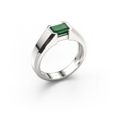 Herrenring Rick 950 Platin Smaragd 7x5 mm