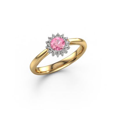 Bague de fiançailles Tilly RND 1 585 or jaune saphir rose 4.2 mm