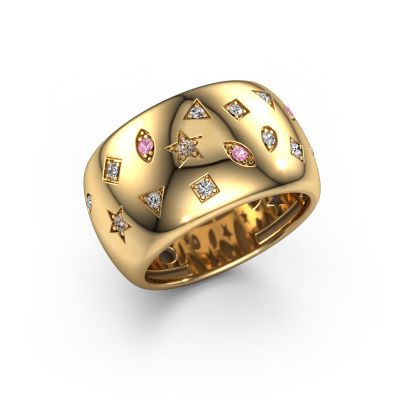 Ring Sasha 2 585 gold pink sapphire 1.5 mm
