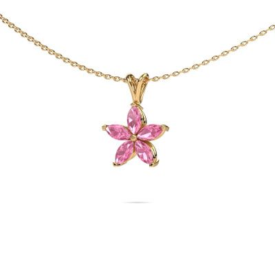 Pendant Sylvana 585 gold pink sapphire 5x2.5 mm