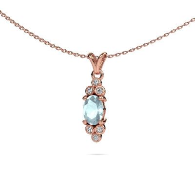 Pendant Lucy 2 585 rose gold aquamarine 7x5 mm
