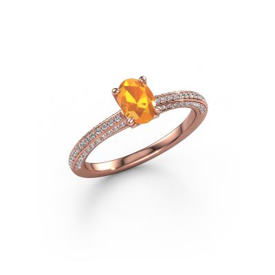 Engagement ring Elenore ovl 585 rose gold citrin 6.5x4.5 mm