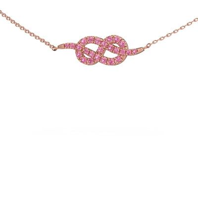 Necklace Infinity 1 585 rose gold pink sapphire 1.1 mm