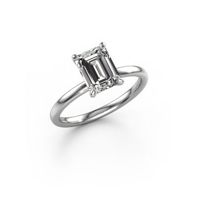 Engagement ring Crystal EME 1 950 platinum zirconia 8x6 mm