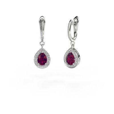 Drop earrings Ginger 2 950 platinum rhodolite 7x5 mm