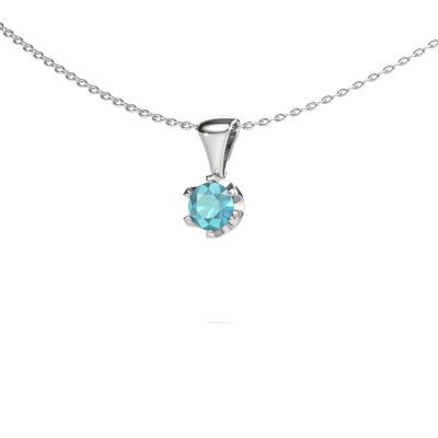 Necklace Fran 950 platinum blue topaz 5 mm