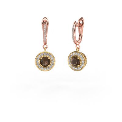 Drop earrings Ninette 2 585 gold smokey quartz 5 mm