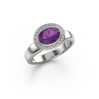 Ring Salena 950 platinum amethyst 8x6 mm