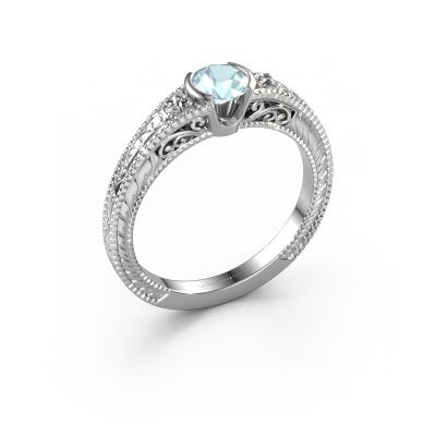 Engagement ring Anamaria 585 white gold aquamarine 5 mm